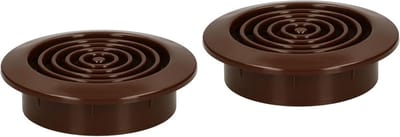 2x Ronde Ventilatie Rooster Bruin met Insectengaas Ø 45 mm
