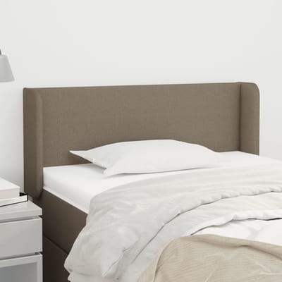 vidaXL - Hoofdbord - met - randen - 93x16x78/88 - cm - stof - taupe