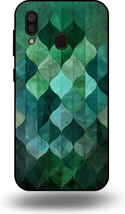 Smartphonica Telefoonhoesje geschikt voor Samsung Galaxy A30 met groene bladeren opdruk - TPU backcover case green leaf design - Groen geschikt voor Samsung Galaxy A30