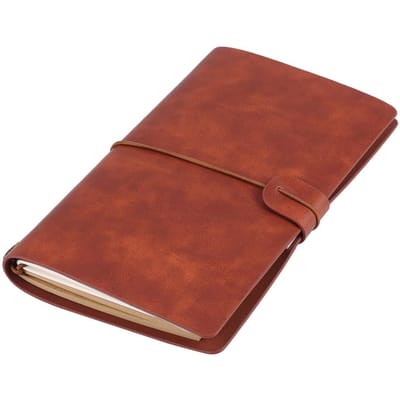 5 Kleuren Klassiek PU Leer Reisnotitieboek Gepersonaliseerd Journal Dagboek Hervulbaar Notitieblok Brown