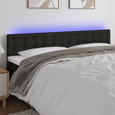 vidaXL - Hoofdbord - LED - 160x5x78/88 - cm - stof - zwart