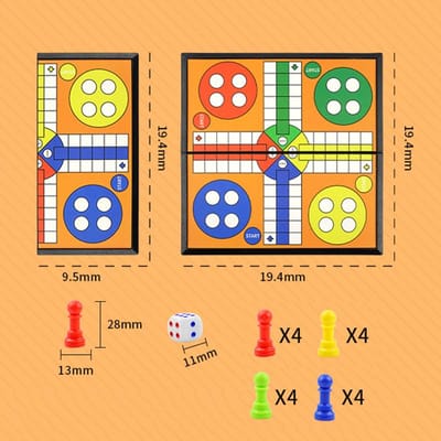 Draagbare Ludo Schaken Backgammon Spelset Opvouwbaar Bord Reizen Familie Kinderenv Feest Speelgoed