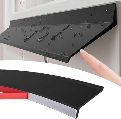 Zelfklevende Regengoot voor Raam, 1 m x 4.5 cm, Rubberafdichting, Waterdicht en Flexibel, Bescherming tegen Waterinfiltratie en Luchtlekken (5 Meter)