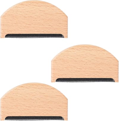 Pluizenverwijderaar Kleding Kam Set - Herstelt Stoffen Direct - Beukenhout & RVS - Compact & Draagbaar - Voor Wol Cashmere Kleding Bank Meubels - Lint Remover Ontpiller Kledingborstel