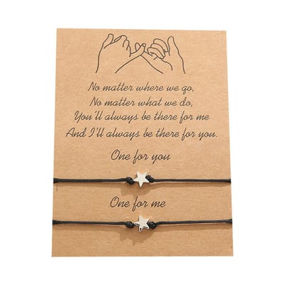 Bixorp Friends Vriendschapsarmbandjes voor 2 met Zilverkleurige Sterretjes - BFF ArmbandMeisjes - Best Friends Armband Vriendschap Cadeau voor Twee