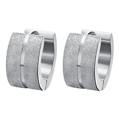 Fako Bijoux® - Oorbellen - Oorringen - Stainless Steel - Duo - Zilverkleurig