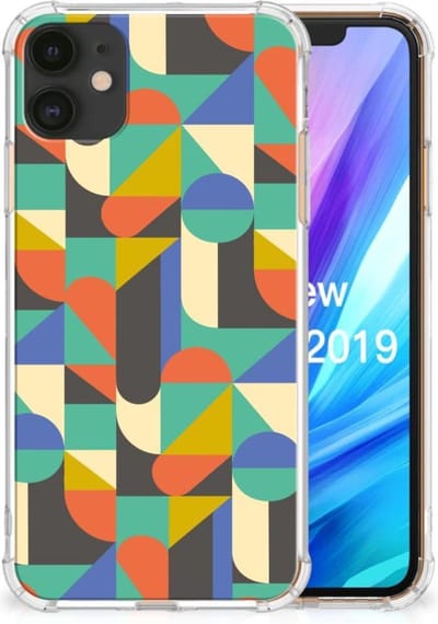 Apple iPhone 11 Doorzichtige Silicone Hoesje Funky Retro