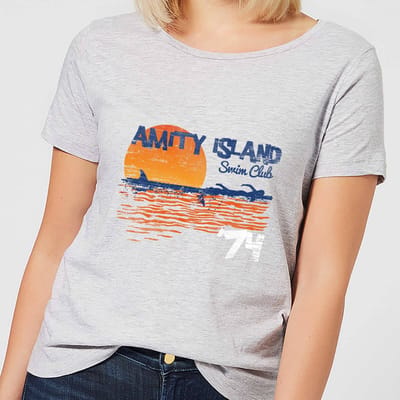 Jaws Amity Swim Club Dames T-shirt - Grijs - XS