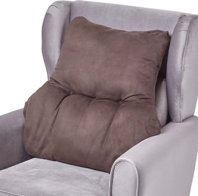 Homescapes Rugkussen bruin – rugkussen 68 x 58 cm met velours bekleding