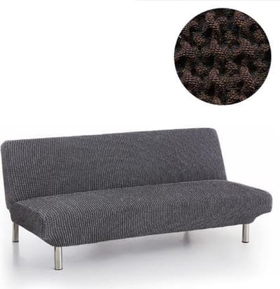 Belmarti® Bankhoes Milos Click Clack slaapbank 160cm tot 210cm breed - Bruin - Premium elastische stof - Ademend en antistatisch - voor ultiem zit- en slaapcomfort