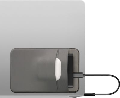 kwmobile elastische harde schijf hoes geschikt voor SanDisk Portable SSD, Samsung T7, Crucial X8, HDD - 13 x 8,3 cm - Met 2 opbergvakken - Externe SSD houder in grijs