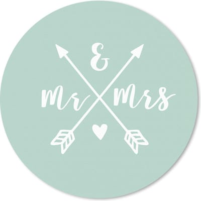 Muismat rond 20x20 cm - Mousepad Spreuken - Mr & Mrs - Quotes - Trouwen - Jubileum - Ronde muismatten