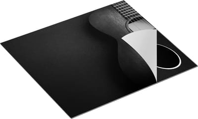 Chefcare Inductie Beschermer Gitaar - Zwart Wit - 60x50 cm - Afdekplaat Inductie - Kookplaat Beschermer - Inductie Mat