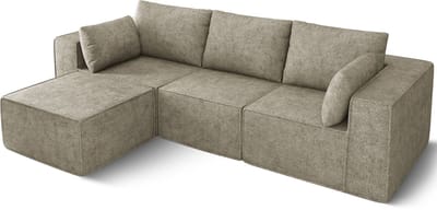 Fukstern Hoekbanken hooge Ergonomische Comfort - Multifunctioneel L-vormige moderne hoekbank - Modulair Ontwerp - Grijs