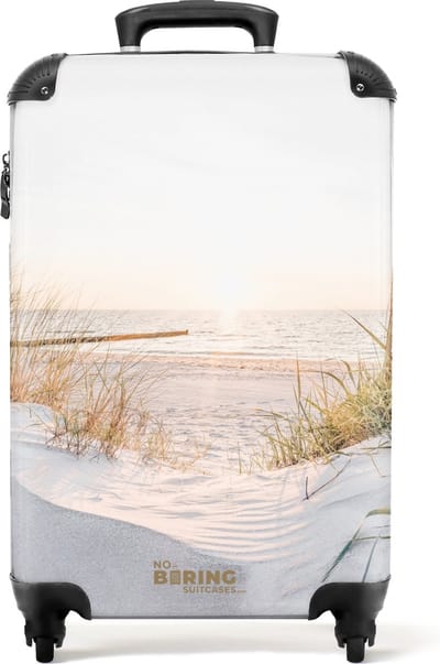 NoBoringSuitcases.com - Fotokoffer duinen - Past binnen 55x40x20 cm en 55x35x25 cm - Hardcase koffer TSA slot - Trolley handbagage - Travel accessories - Valiezen met wieltjes volwassenen - Carry on reiskoffer op wielen - Rolkoffer lichtgewicht