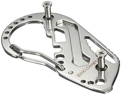 Allecto - Multi Pocket Tool - Karabijnhaak en Schroevendraaier - Perfect voor Buitenshuis - Sleutelhouder Clip - Handig voor Sleutels - Roestvrij
