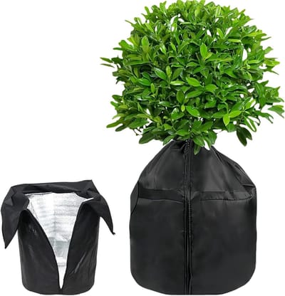 Winterzeil voor Buitenplanten, 45 x 50 cm, Plantbescherming, Warmte-isolatie, Pot met Rits en Koord, Balkon, Terras, Tuin, Weerbestendig