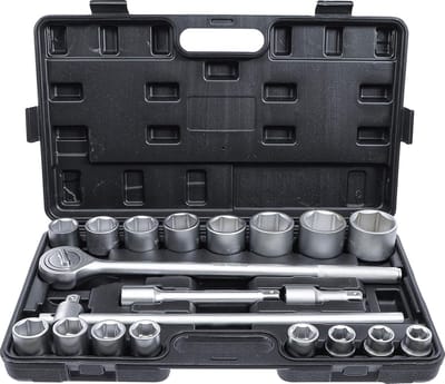 Doppenset - Steeksleutelset Dopsleutel - Monteren en Demontage - Chroom-vanadium-staal - 20-delig 3/4-Inch - Verchroomd