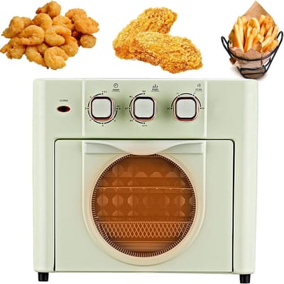 Heteluchtoven - Elektrische Oven - Huishoudelijk Gebruik - 360 Graden Hetelucht - 18 Liter - Lichtgroen