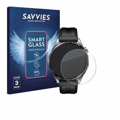 3 Stuks Savvies Screenprotector - geschikt voor Huawei Watch GT 6 (46 mm) - beschermfolie glas transparant