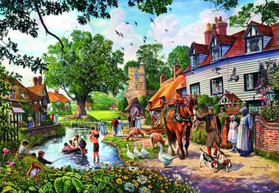 Bluebird Puzzle legpuzzel A Village in Summer - 1000 stukjes kleurrijk.