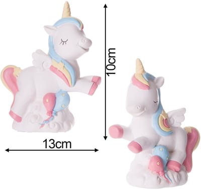 set van 2 Spaarpot eenhoorn Unicorn Set - Met Rubberen Dop – Eenhoorn Decoratie & Cadeau