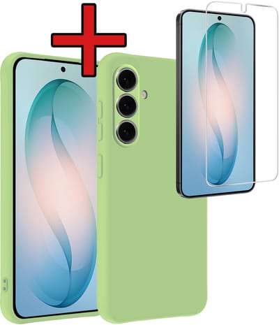 Hoesje - Met Screenprotector - Geschikt voor Samsung Galaxy S26 - Sterk & Shockproof - Telefoon Hoes - Back Cover - Siliconen Case - Telefoonhoes - Groen