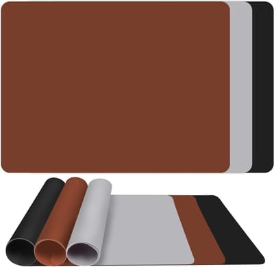 Set van 3 Siliconen Bakmatten 40 x 30 cm - Antiaanbaklaag, Hittebestendig en Antislip voor Deeg, Fondant, Pizza en Brood