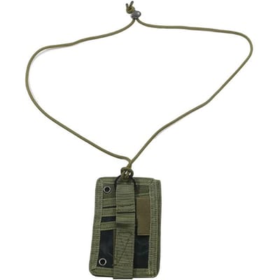 Tactische ID-kaarthouder Klittenband Patch Gids Badgehouders Outdoor Reisetui Pen Portemonnee en Nylon Lanyard legergroene kleur