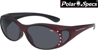 Polar Specs® Overzet Zonnebril PS5076 Diamond –Metallic Red – Polarized Black – Medium – Women