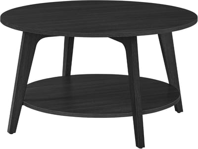 Ronde salontafel 80 cm met 2 niveaus - Eenvoudig te monteren en chic design