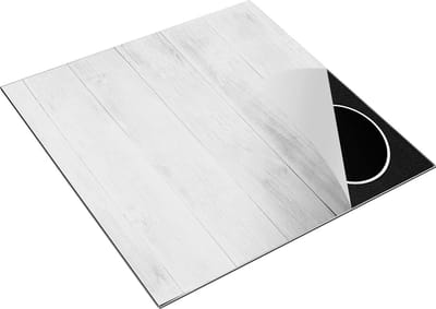 Chefcare Inductie Beschermer Witte Houten Planken - 78x78 cm - Afdekplaat Inductie - Kookplaat Beschermer - Inductie Mat