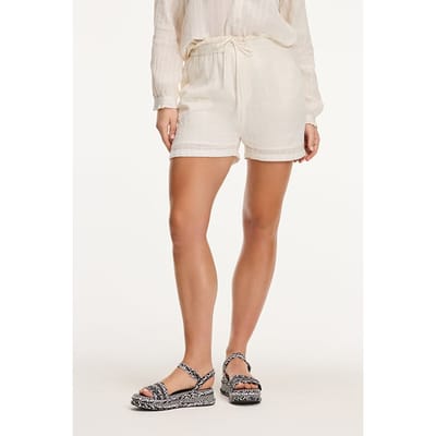 Shiwi Mila Slub Shorts Light Kit White Size: M | Shorts Outlet | Dames | Beige