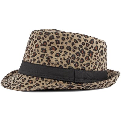 Herfst Winter Damesmode Hoge Hoed Sexy Mode Jazz Hoed Britse Retro Gentleman Hoed Mannen Luipaard Dierlijke Fedoras Top Feest Hoed donkere kaki kleur