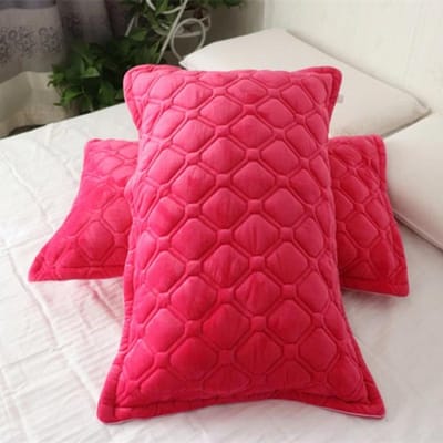 2pcs Taie d'oreiller en Velours Cristal Couleur Unie Hiver Chaud Housse d'oreiller Décor Maison Housse d'oreiller Literie 48x74cm-1pair