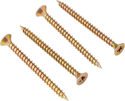 Multifunctionele Schroeven met Enkele Schroefdraad 6,0 x 75 mm Zinkgeel Geleverd in Doos 100 Stuks