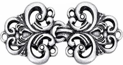 Fako Bijoux® - Vestsluiting Classic - Clip Met Haakje - Vestclip - Vestklem - Krullen - Zilverkleurig