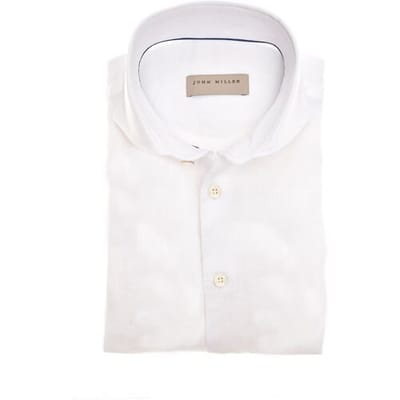 John Miller Overhemd Luxury Linen Wit / male