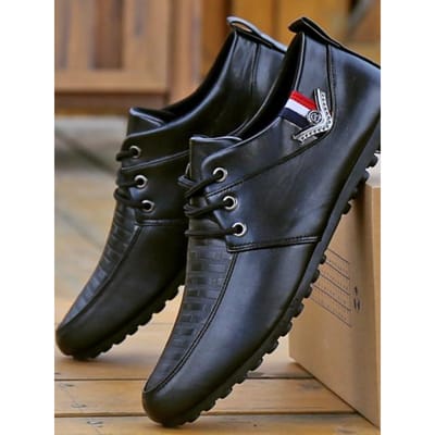 Heren Casual Sneakers Plus Size Rijdende Lichtgewicht Buitenschoenen Loafers Mocassins Ademende Pu Schoenen Zapatillas Hombre 42 zwart