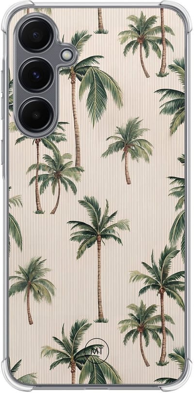 Hoesje (shockproof) geschikt voor Samsung Galaxy A15 - Enjoy today - Extra sterke case - TPU/polycarbonaat - Natuur - Beige, Groen, Transparant