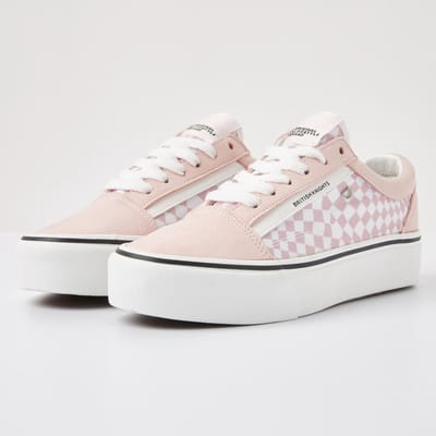 MACK PLATFORM Dames lage sneakers pastel ruit print - Licht roze - maat 40