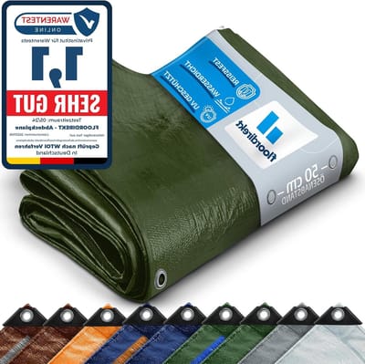 Afdekzeil Waterdicht - Beschermend Zeildoek - Tuin en Camping - Scheurbestendig met Ringen - 4 x 6 Meter - Groen