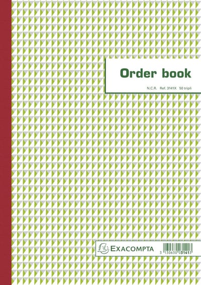 Exacompta 5x Orderbook gelijnd 29,7x21cm 50 blad doorschrijfpapier tripli - - 3141X