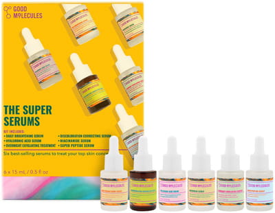 Good Molecules The Super Serums Kit – Set van 6 Krachtige Gezichtsserums voor Elke Huidbehoefte – Inclusief Niacinamide, Hyaluronzuur, Peptides & Meer – 6 x 10 ml