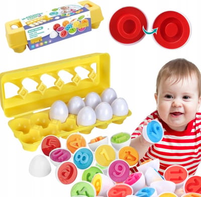 Playos® - Eieren Sorteren - Cijfers - Montessori Speelgoed - Sorteer Speelgoed - Peuters - Educatief - Speelgoed - Sorteren - Ontwikkelingsspeelgoed - Motoriek - Puzzel - Geometrisch Speelgoed - Montessori - Speelgoed Peuters
