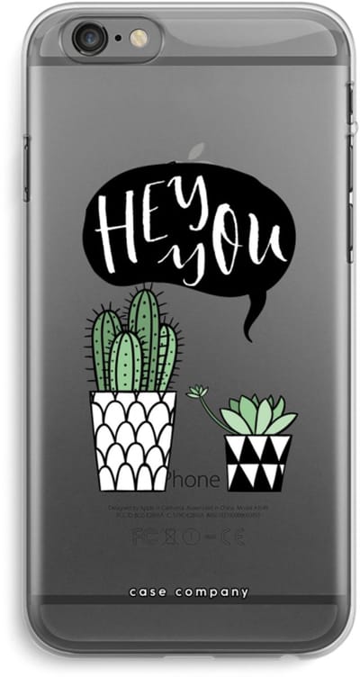 Case Company® - Hoesje geschikt voor iPhone 6 PLUS / 6S PLUS hoesje - Hey you cactus - Soft Cover Telefoonhoesje - Bescherming aan alle Kanten en Schermrand