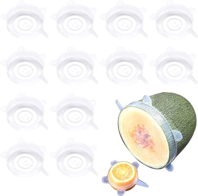 Famanu – Siliconen deksels 12 stuks - rekbaar - universeel - voor schalen - kopjes - glazen - fruit