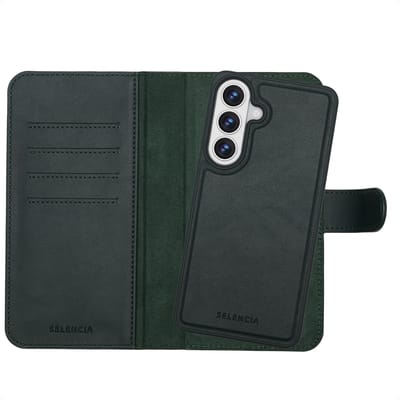 Selencia Hoesje - Geschikt voor Samsung Galaxy S26 Plus - Olyn Uitneembare Bookcase met Magnetische Ring - Groen