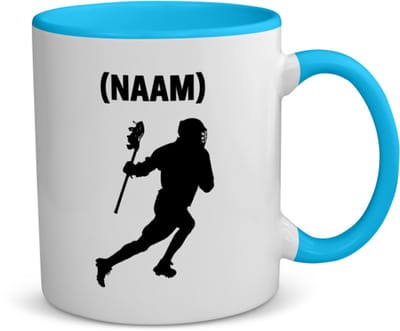 Akyol - lacrosse met eigen naam koffiemok - theemok - blauw - Sport - lacrosse - sport - 350 ML inhoud