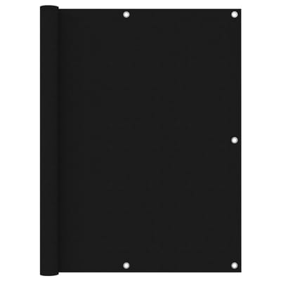 Balkonscherm - 120x500 cm - Oxford Stof - Zwart - Privacy Doek voor Hoge Reling - Weersbestendig Balkonzeil - Windbescherming & UV-bestendig - Inclusief Bevestigingskoord